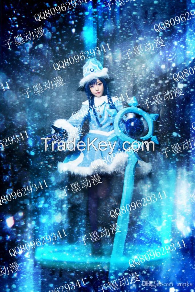 mascot Cos clothing LOL Lulu Christmas snow Faerie Witch Costume.