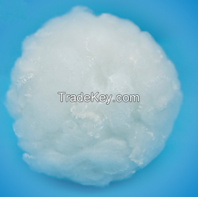 100% recycled hcs polyester staple fiber 3D/7D/15D made from waste PET bottle Flakes