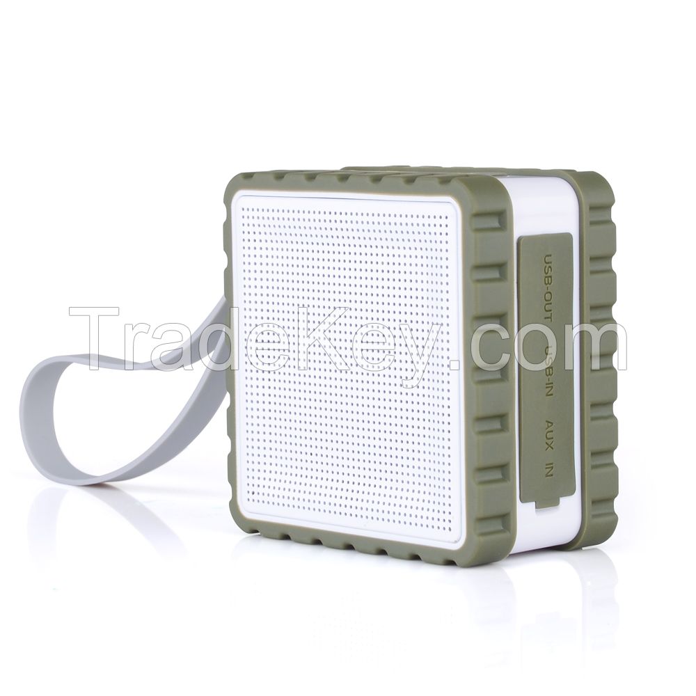 portable IPX6 waterproof bluetooth speaker with powerbank for outdoor sports