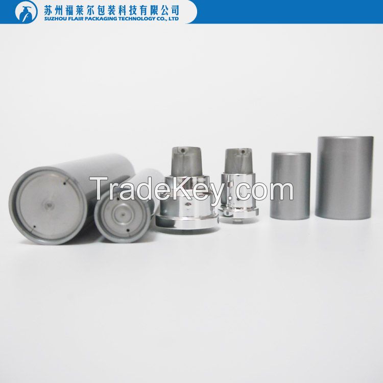 Thin plastic airless pump bottle