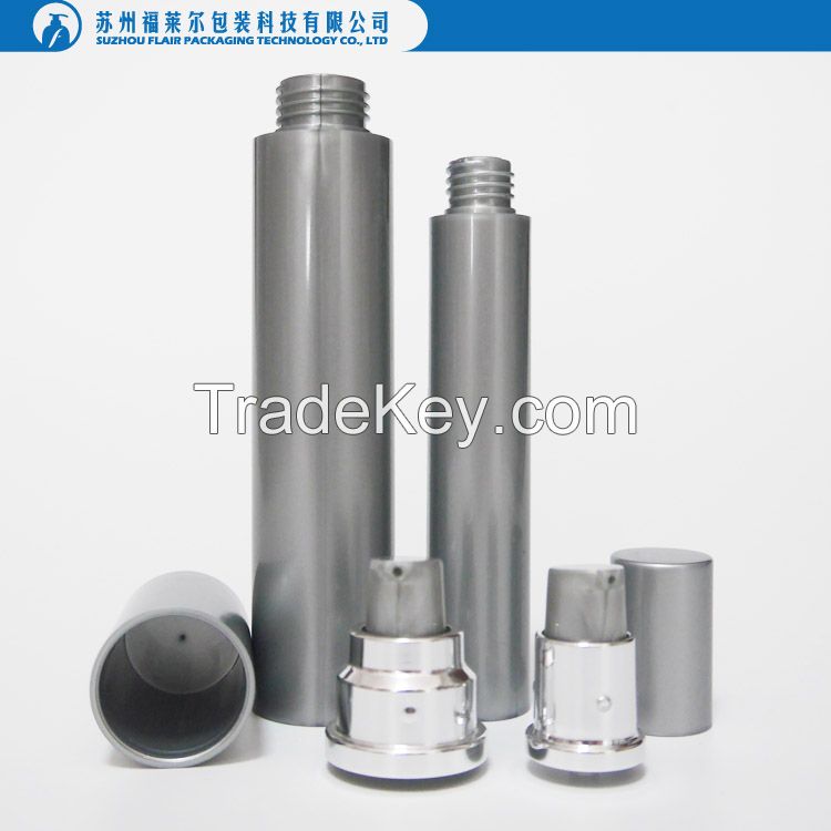 Thin plastic airless pump bottle