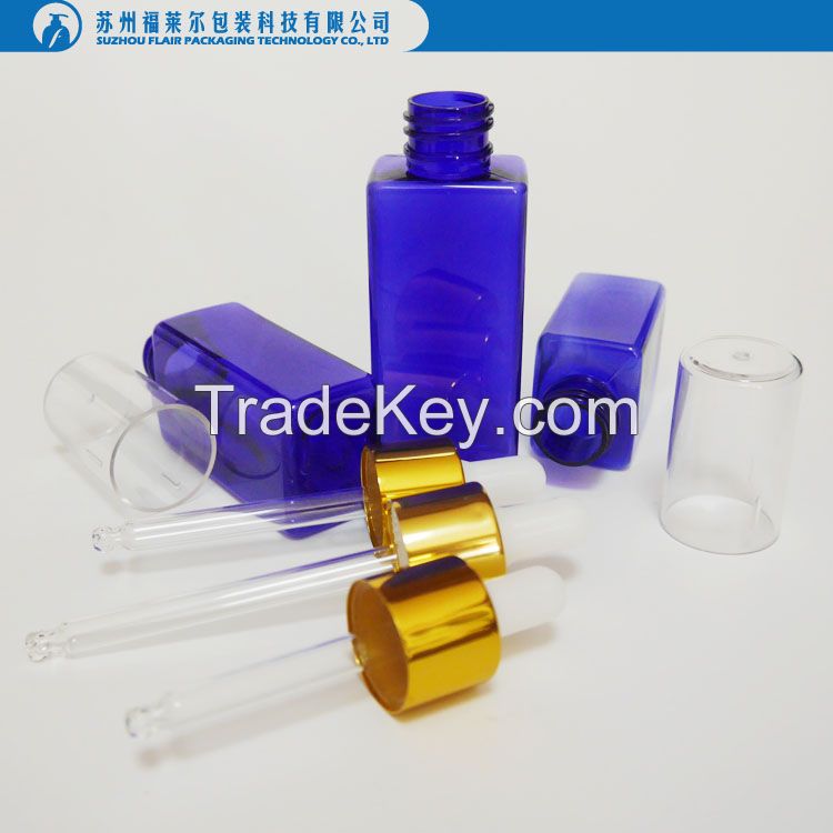 Plastic square bottle with dropper