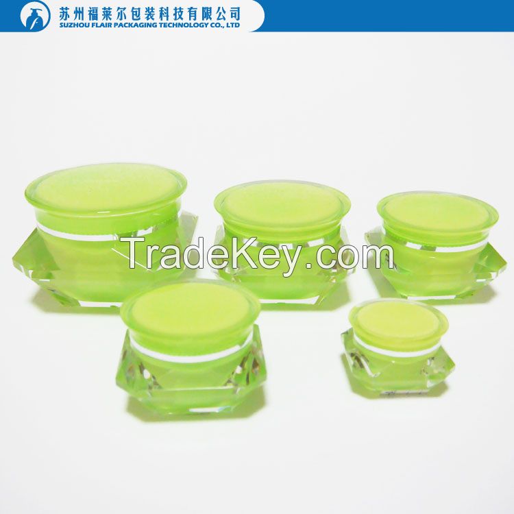 Plastic acrylic diamond cosmetic jar