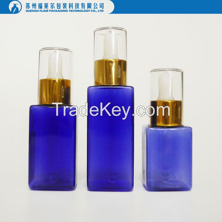 Plastic square bottle with dropper
