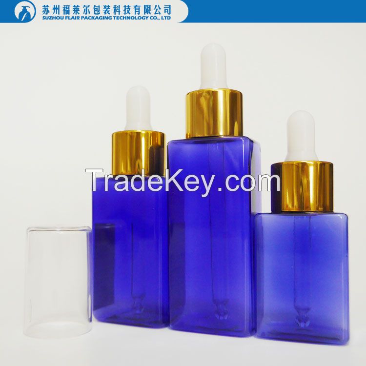 Plastic square bottle with dropper