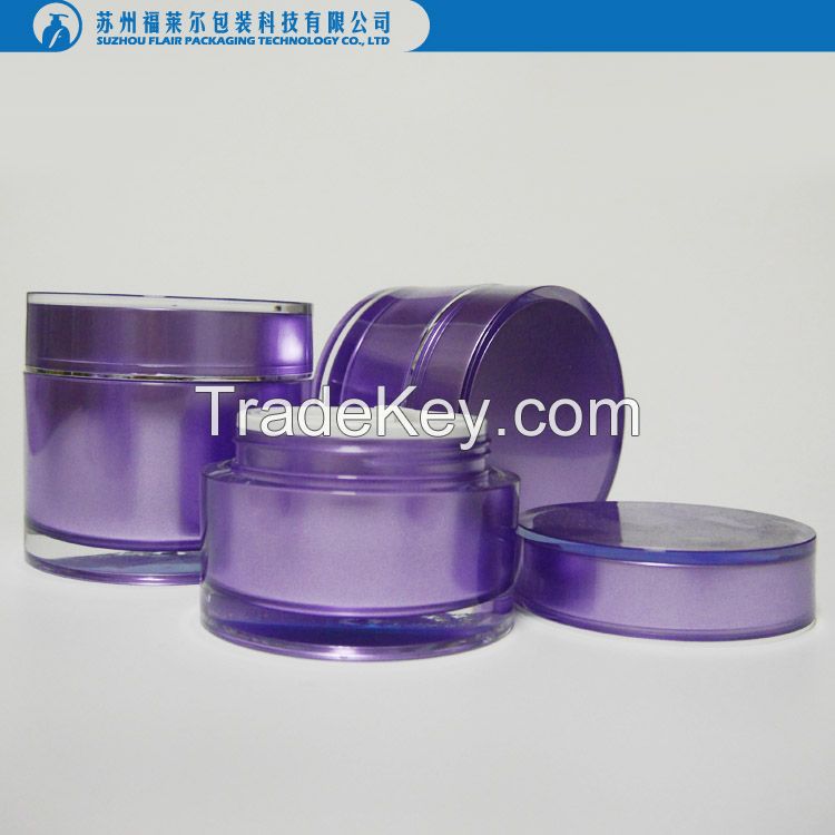 Round cosmetic acrylic cream jar