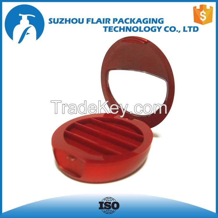 red cosmetic eye shadow holder case