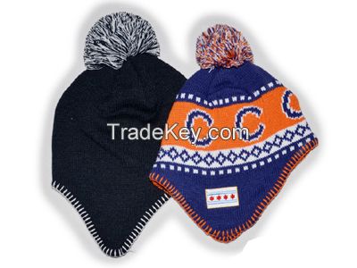 Knitted hats, 100% acrylic winter hat and cap for girls