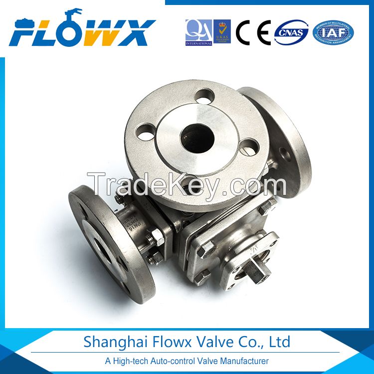 Stainless steel 3 way ball valve