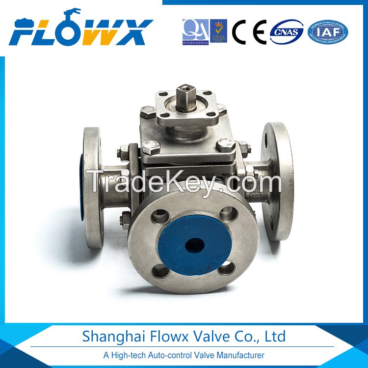 Stainless steel 3 way ball valve