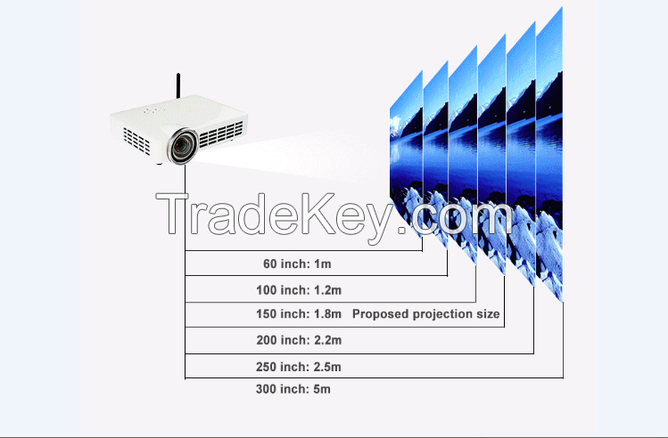 2016 new wireless short throw  3d dlp projector