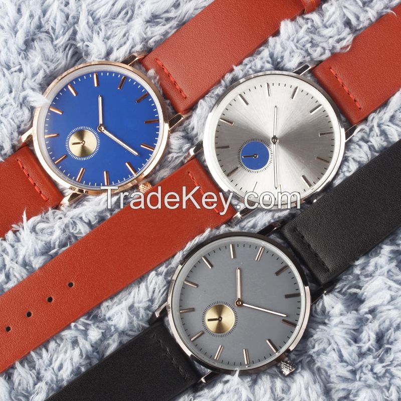 Lowest price PU leather strap alloy watch