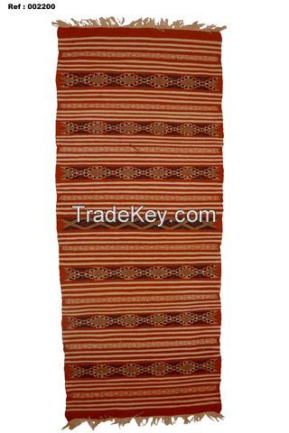 Kilim Runner (Origin: Tunisia) 100% Wool (Ref # 002200)