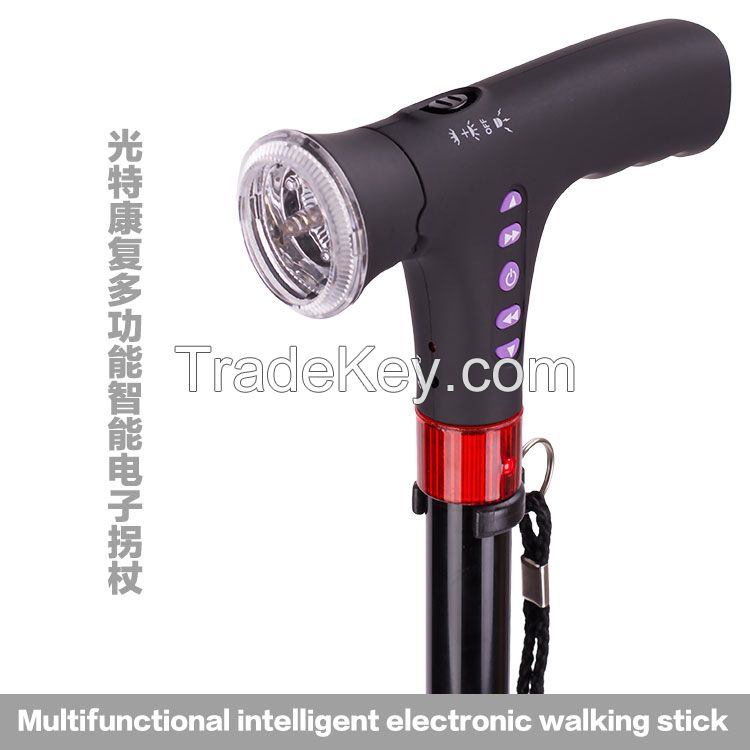 multifunctional rechargeable walking stick with led &amp;amp;amp;amp; siren &amp;amp;amp;amp; radio &amp;amp;amp;amp; red flash