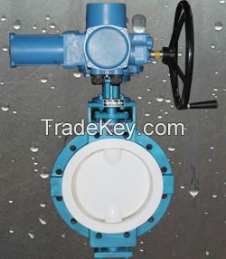 PFA/PTFE/FEP lined butterfly valve