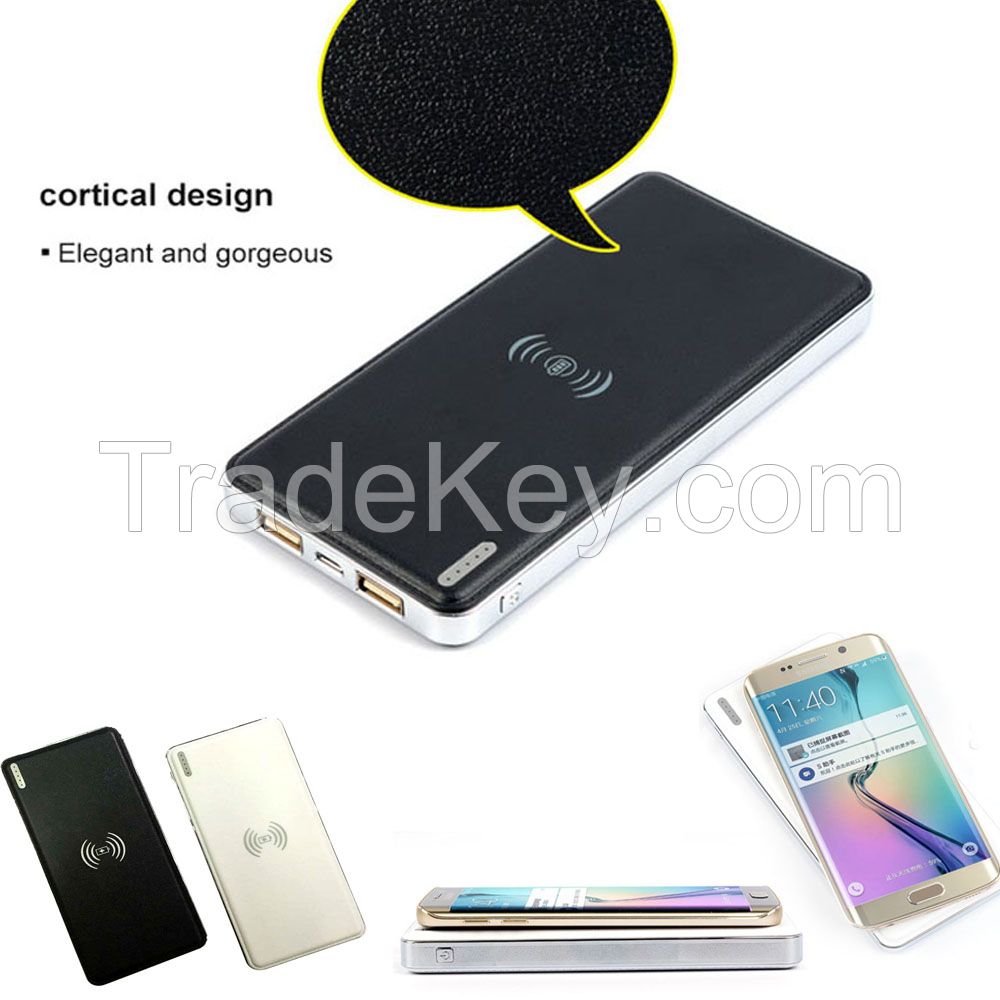 Qi standard 10000mAh Wireless Charging Power Bank