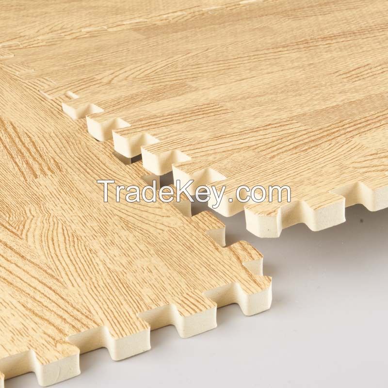 Meitoku most popular wood grain eva foam puzzle mats for indoor ground