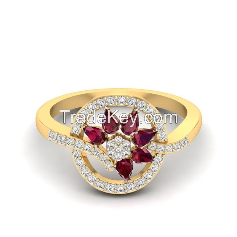 Varied Colorful Gemstones Diamond Rings