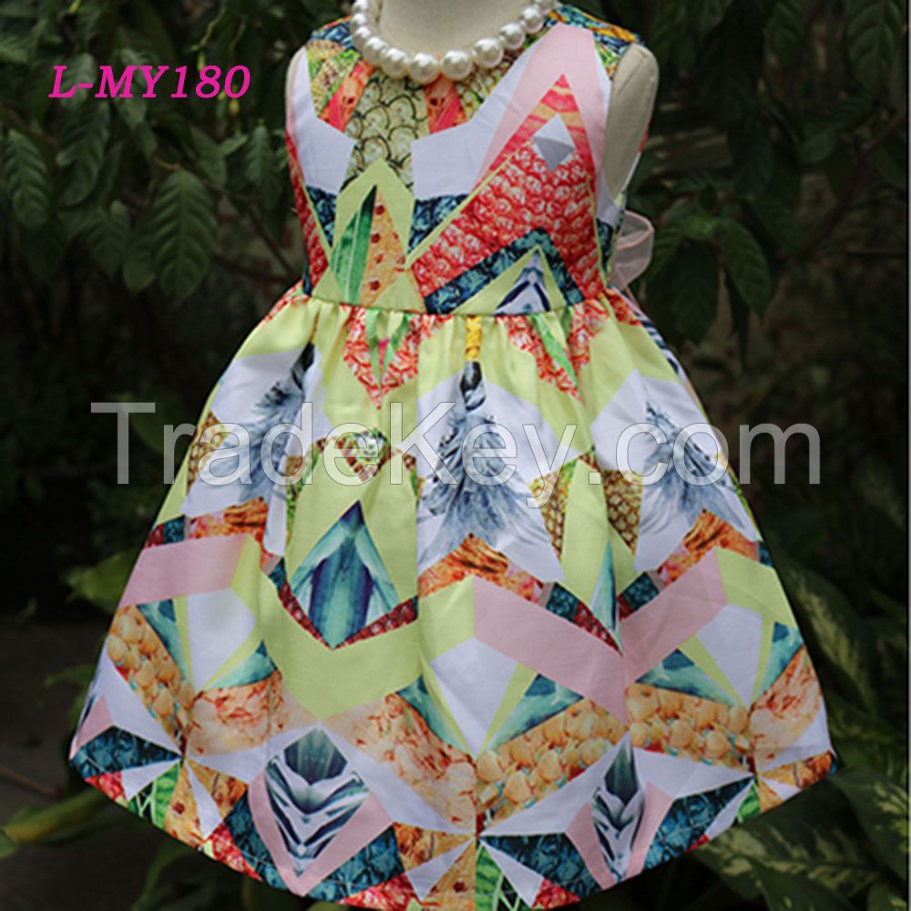 Latest dress designs chiffon floral dress stitching designs fancy A line long frog dress