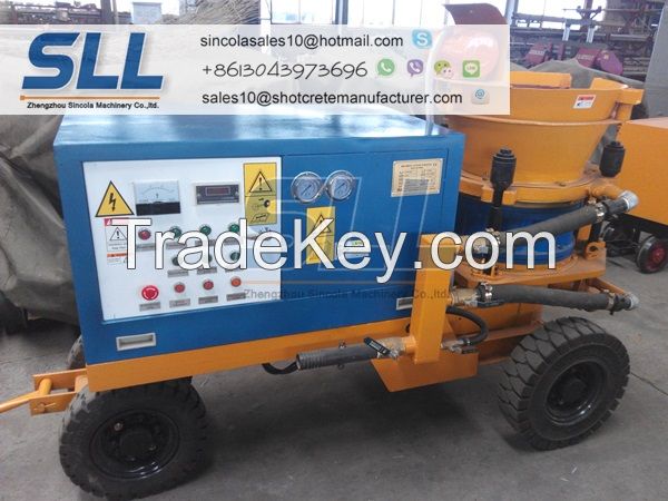 Large output portable high efficiency concrete shotcrete machine