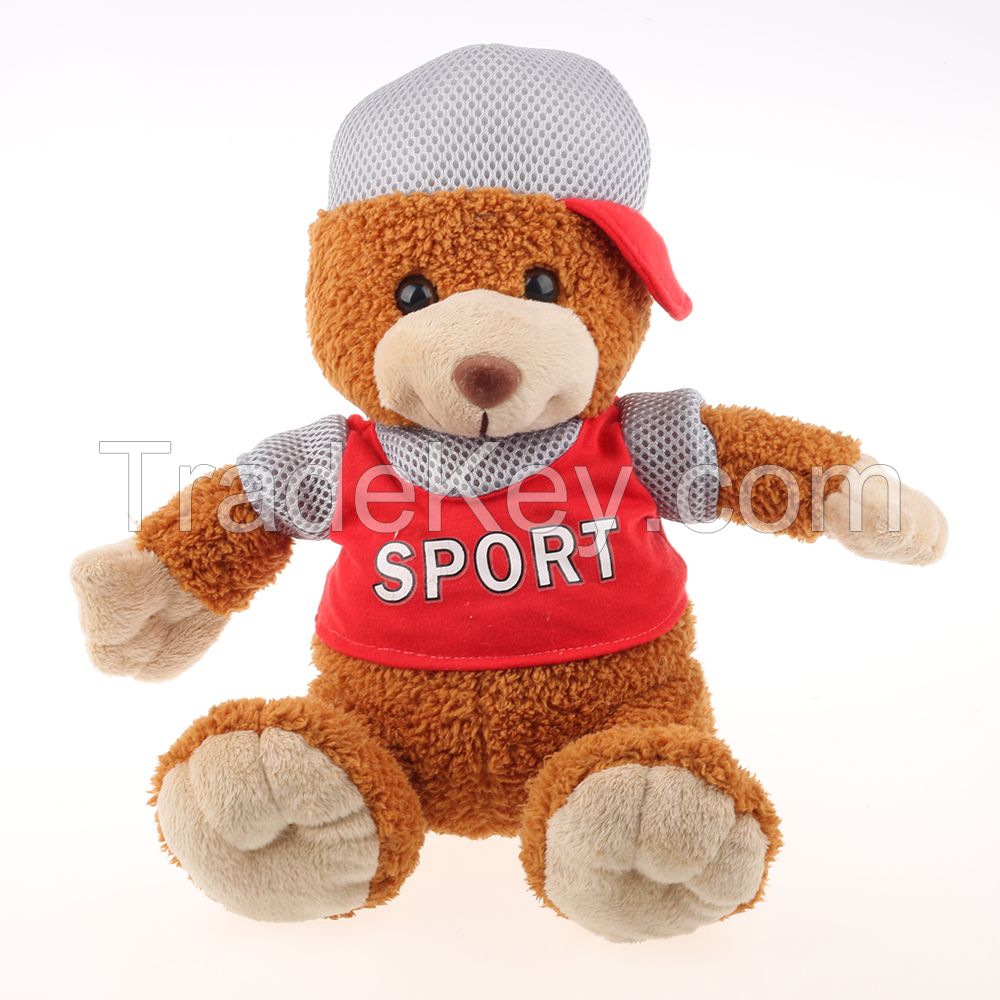 Promotion logo printed custom plush bear plush toys in high quality