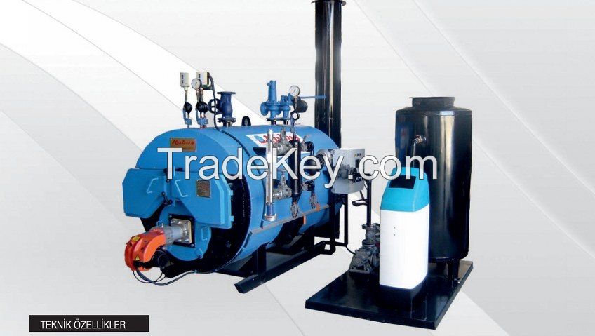 3 Pass Scotch Type Full Cylindirical Gas-Liquid Fuel Fired Steam Boiler