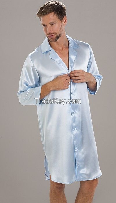 Open Cut Short Silk Pajamas Set For Men - Vietnam