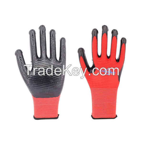 Nitrile coated polyester glove