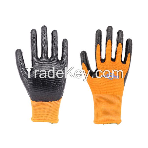 Nitrile coated polyester glove