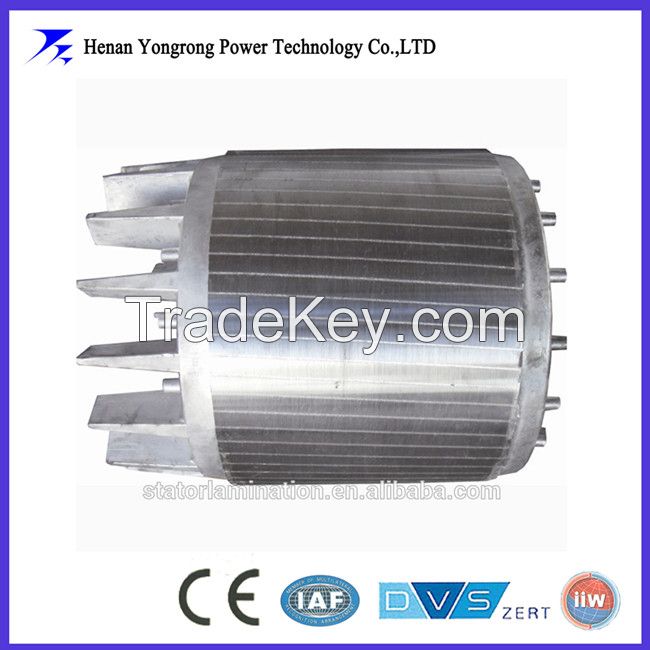 High efficiency motor rotor and stator stacked iron core