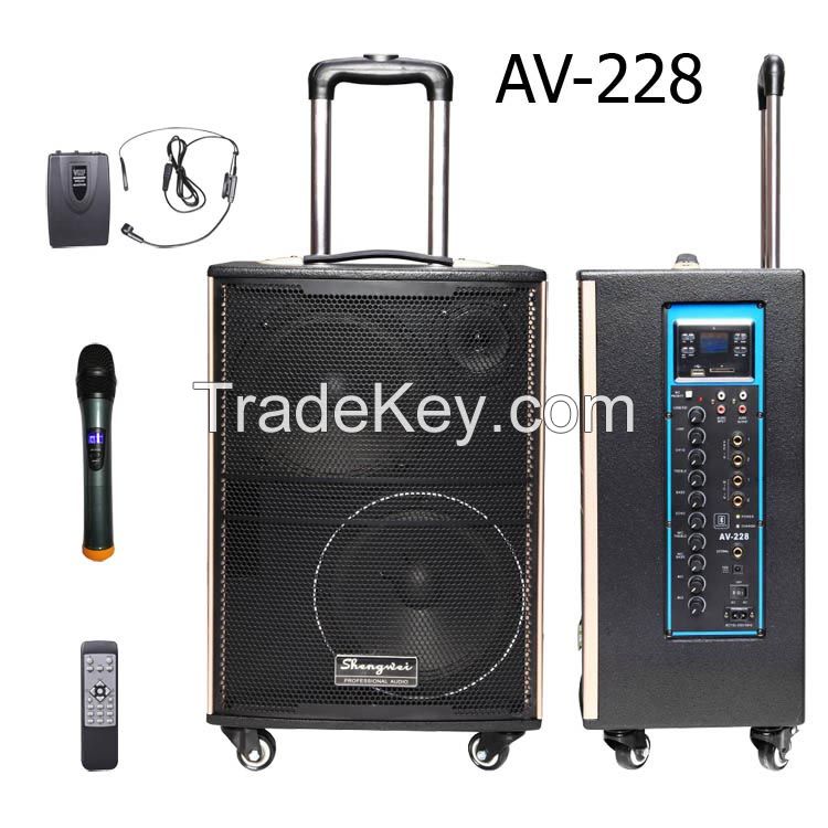 AV-228 8&amp;quot; 3 WAYS PORTABLE BLUETOOTH PA KARAOKE SPEAKER USB MP3 1X MIC SD HIFI