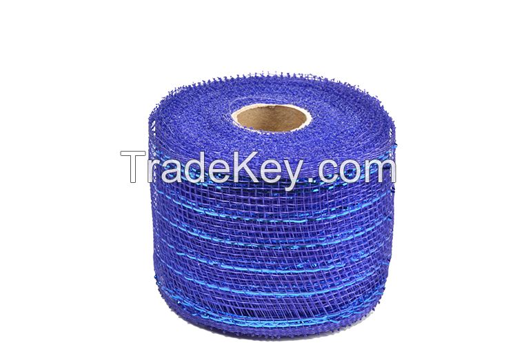 2.5"*10y royal blue strip poly wholesale deco mesh roll for 50C18R2-5