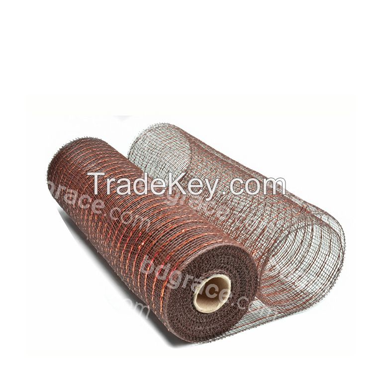 21inch*10yard dark.brown decoration material plastic strip mesh for 50C19