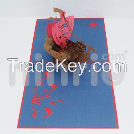 Viking ship 3d pop-up card