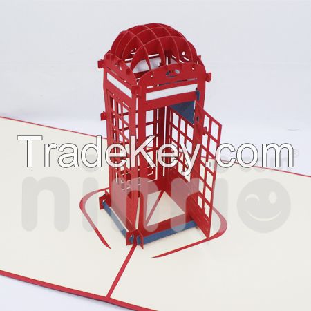 Public telephone 3d pop-up card