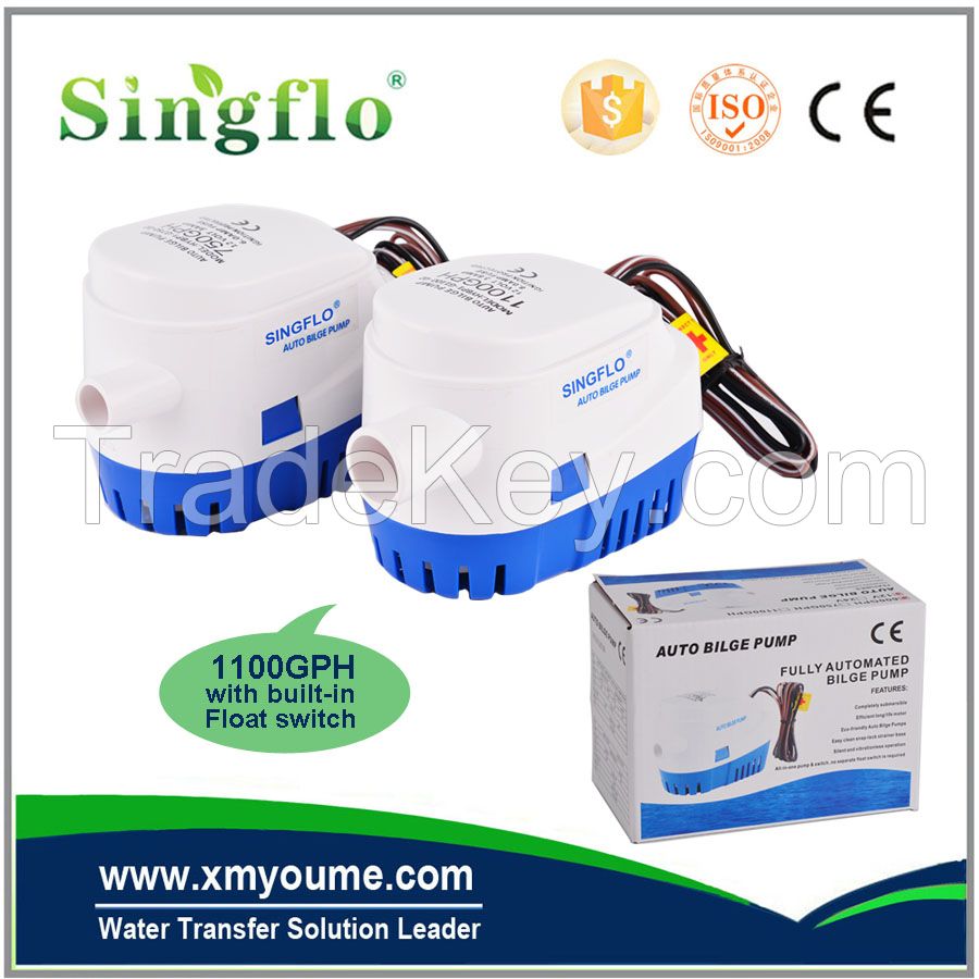 Singflo New product 12V/24v automatic solar powered bilge pump for boa