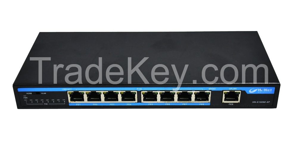 9 port 100M unmanaged PoE Switch