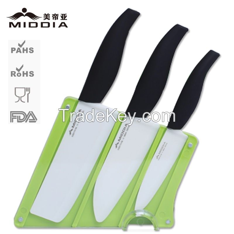 Factory Ceramic Knife Set with Acrylic Blcok FDA RoHS Good Quality