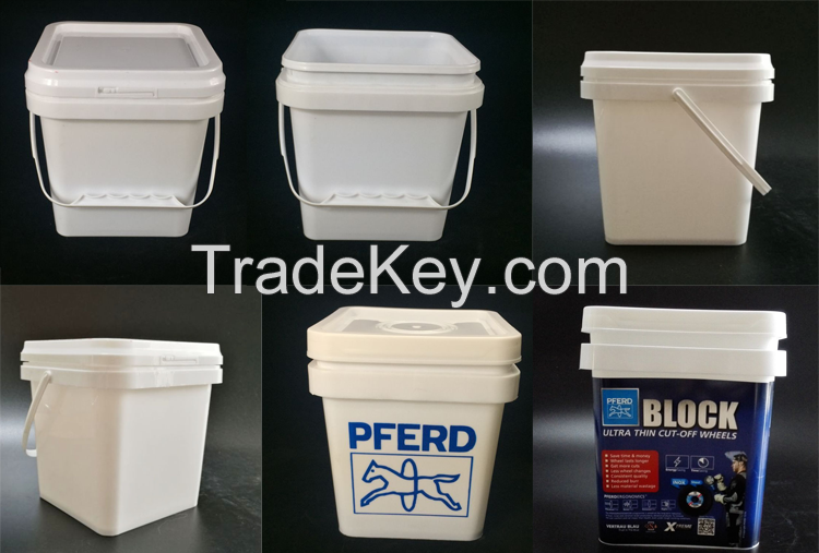 Wholesale food grade square plastic bucket 2L, 3L, 4L, 5L