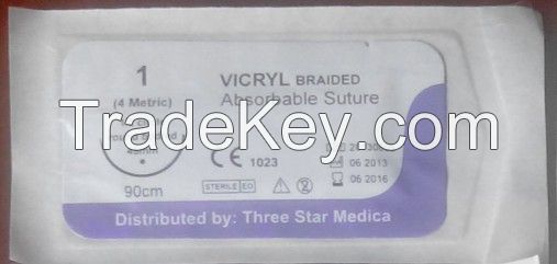 Polyglactin 910 (PGLA) absorbable surgical suture