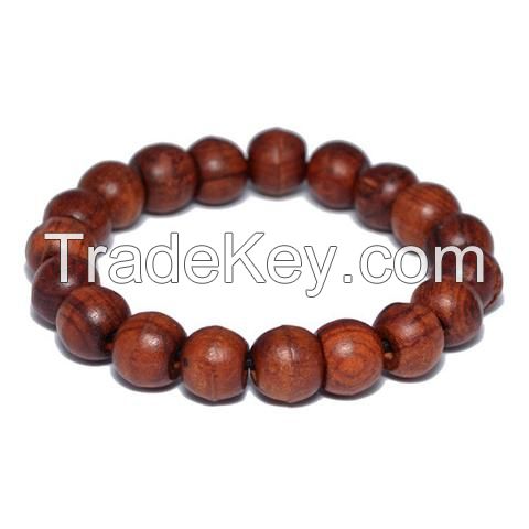 11mm Natural Wood Buddhist Bead Bracelet