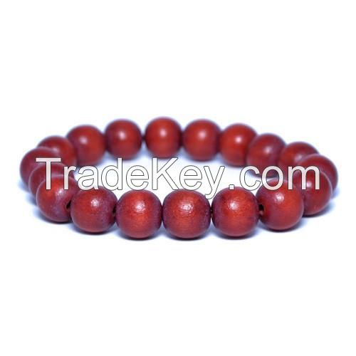 Men's Natural Brown Wooden Bead Bracelet