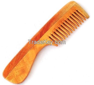 Wooden Comb (Neem - Handle) 7&quot;