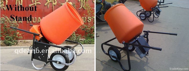 portable mini concrete mixer with 120L poly drum