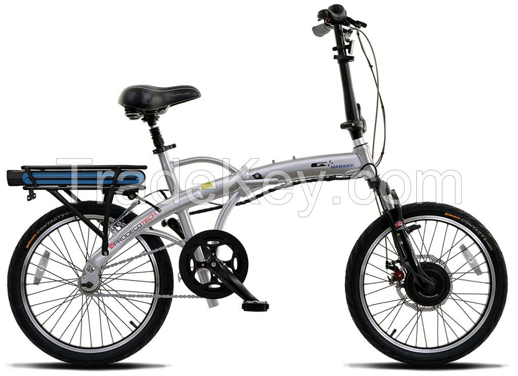 ProdecoTech Mariner v5F 36V300W 1 Speed Electric Bicycle 10Ah Samsung Li Ion, Brushed Aluminum, 17&quot; / One Size