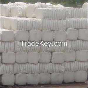 row cotton bales