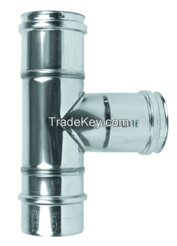 Chimney Flue Pipe, Tee - Single Wall Stainless Steel AISI 304/316L