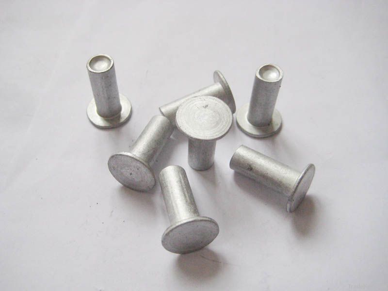 Solid alumnum rivet for brake lining