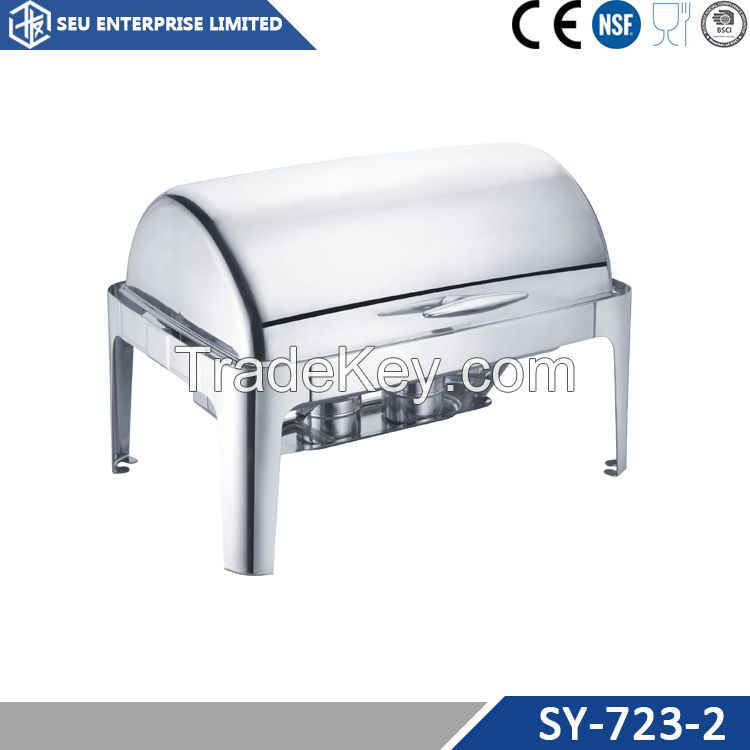 Stainless steel cheap roll top food warmer buffet chafer