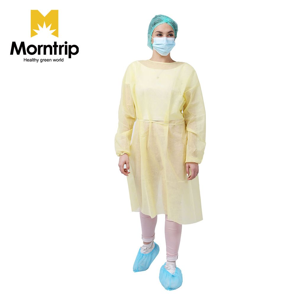 Medical Laboratory Impervious Disposable Yellow Isolation Sterile Gown